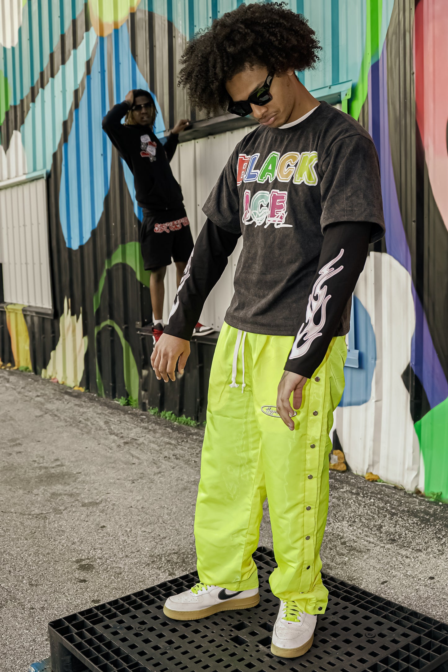 Button Down Nylon Pants